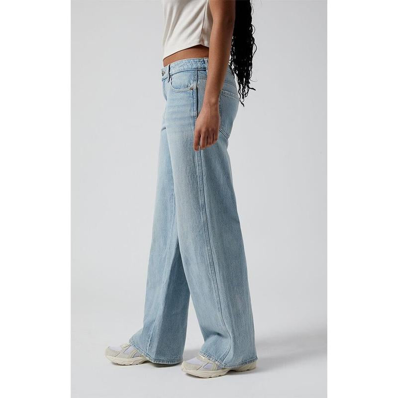 Pacsun Women'S Casey Low Rise Baggy Jeans Light Indigo Wash