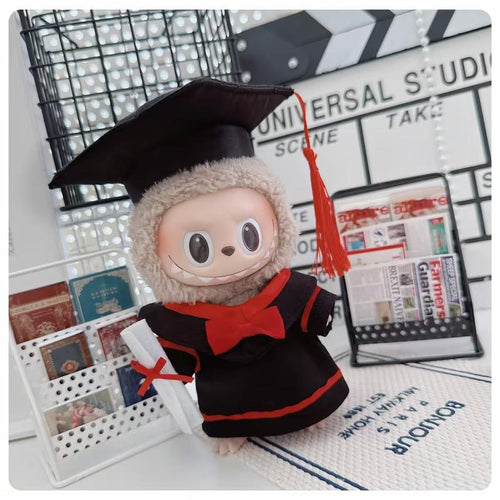 17Cm Labubu Baby Jacket, Graduation Season Set of Bachelor'S and Doctoral Caps and Degree Gowns(No DOLL)